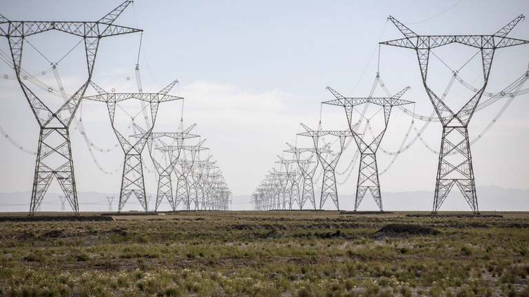 Power lines in northwest China
