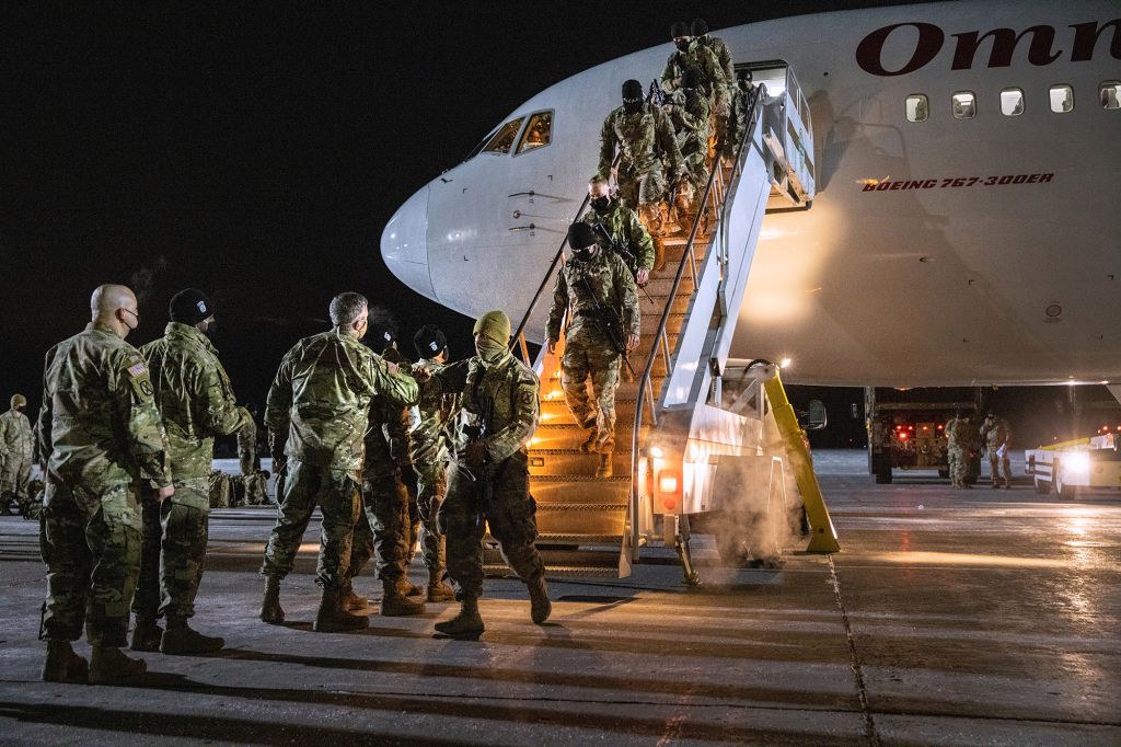 Troops returning from Afghanistan to Fort Drum NY, Dec 2020