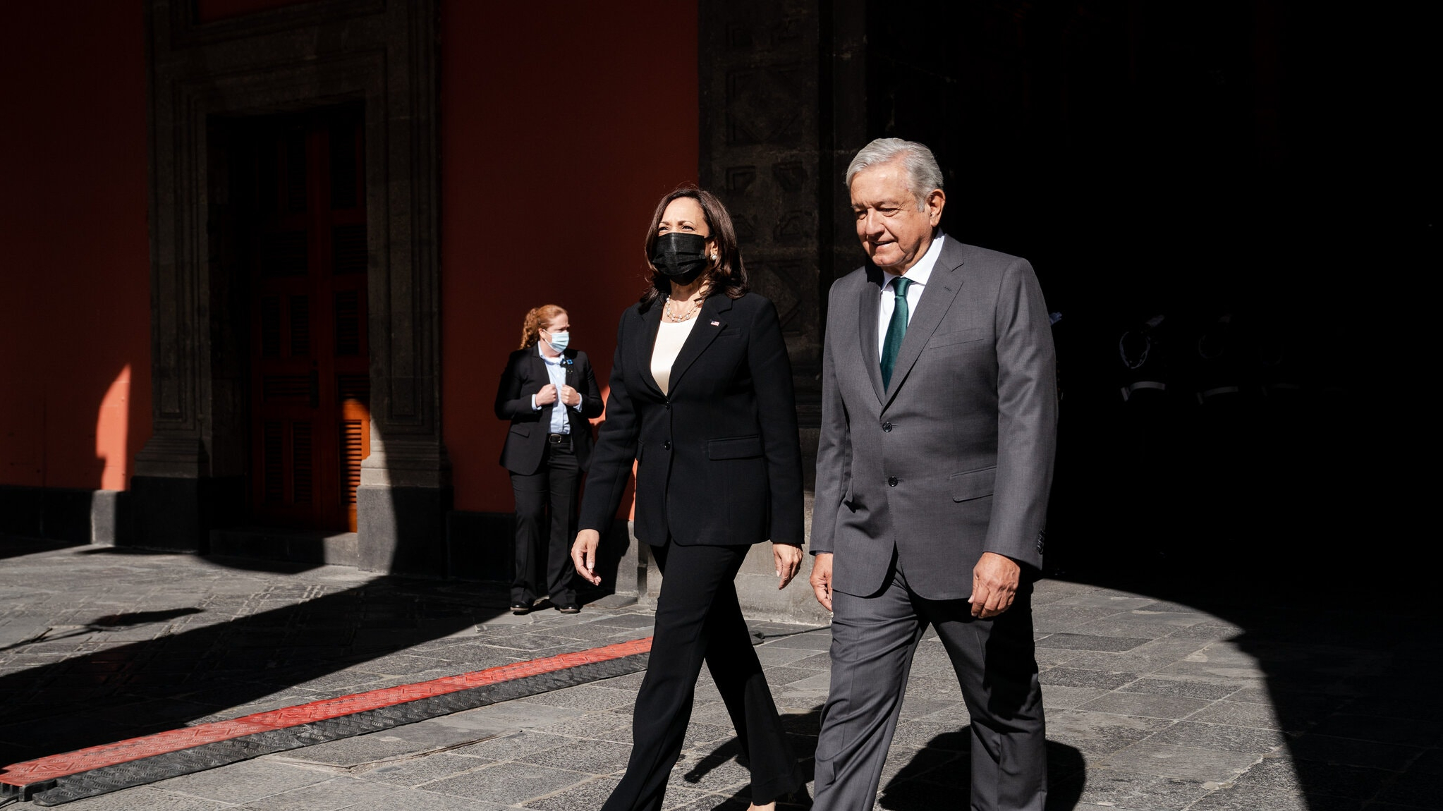 Vice President Kamala Harris and President Andrés Manuel López Obrador of Mexico in Mexico City