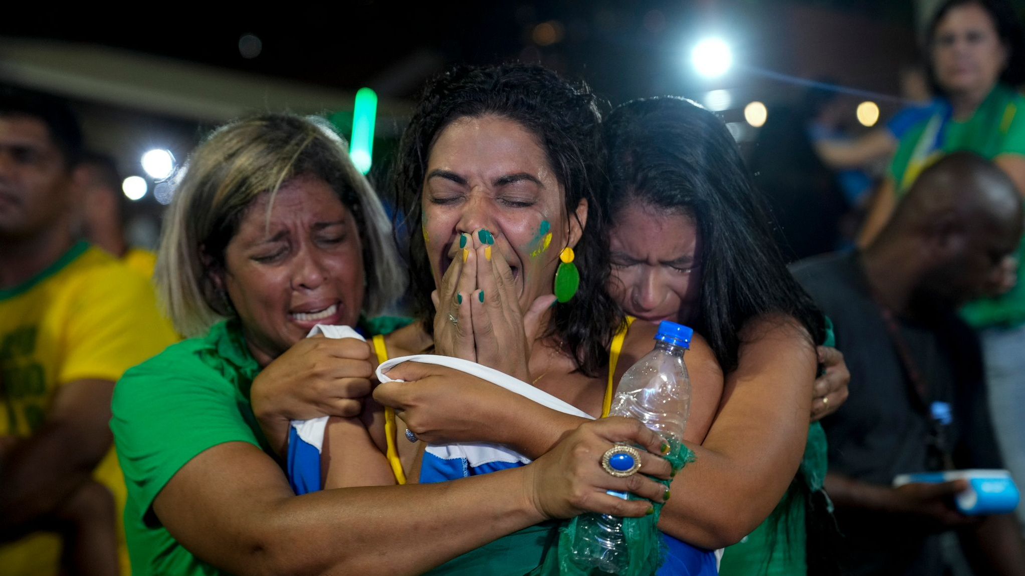 Supporters of Brazilian president Jair Bolasaros Upset after election loss