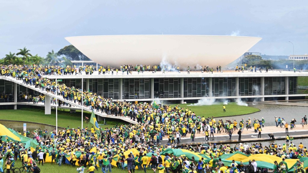 Rioters storm the congressional building in Brazil on January 8