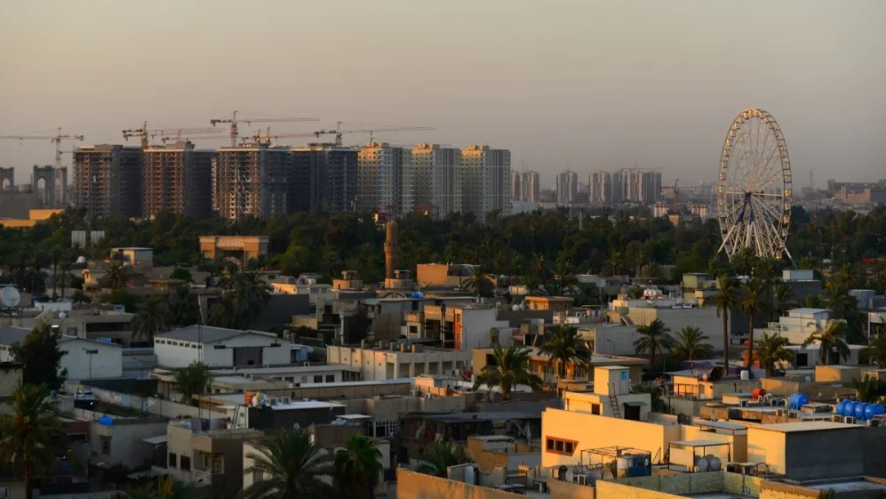 Construction cranes over Bagdad