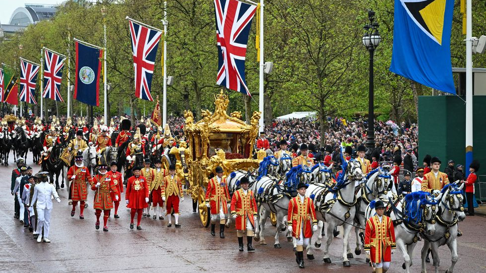 Golden Carriage in the Procession After King Charles's Coronation